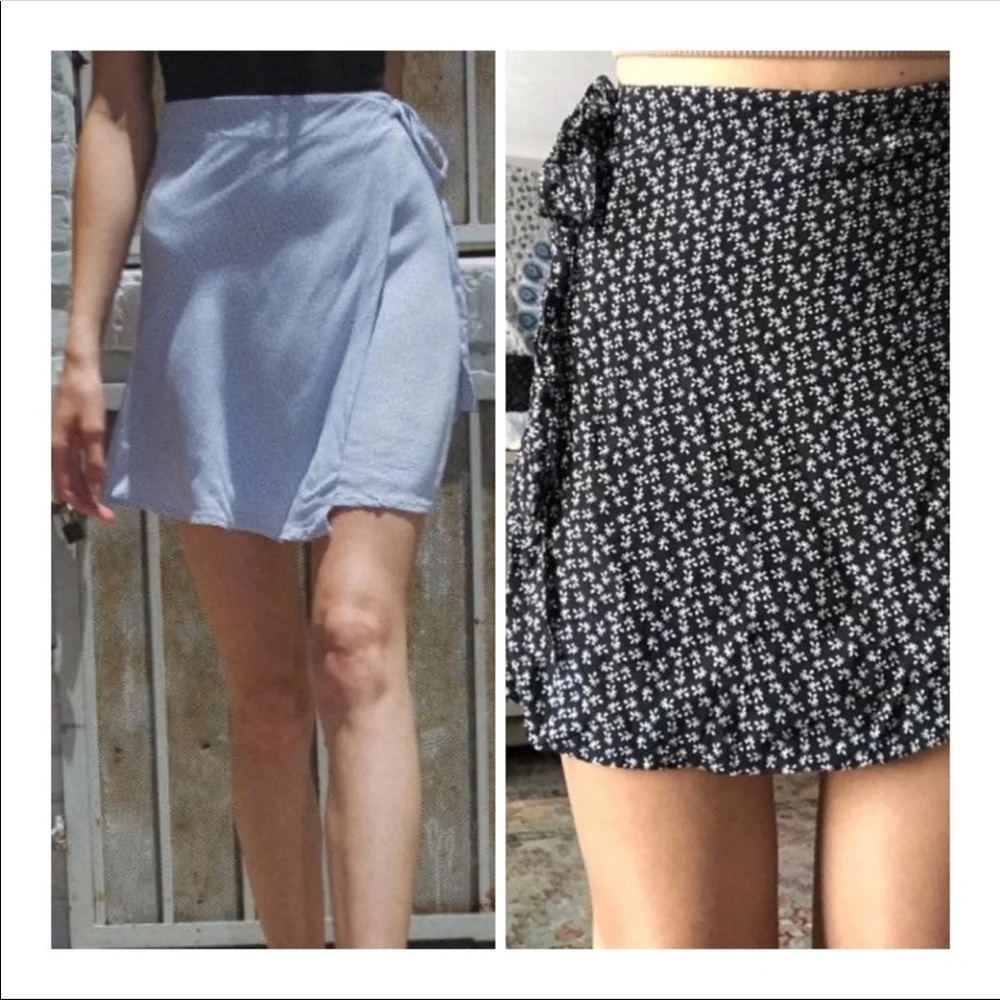 TWO PK Brandy melville rare wrap skirts